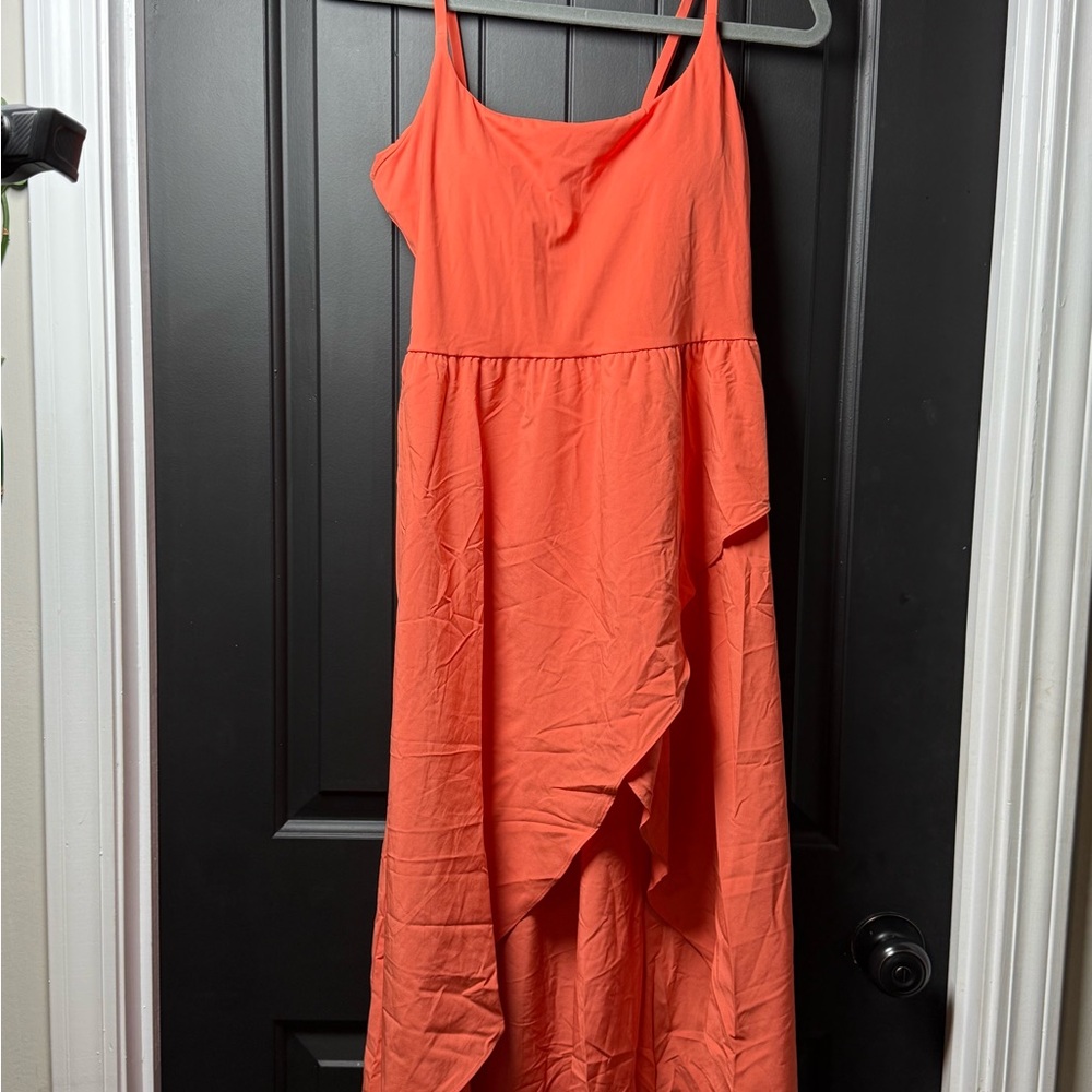 HALARA Vibrant Orange Dress with Shorts